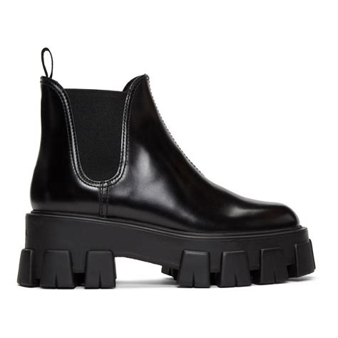 women prada black boots|prada black platform boots.